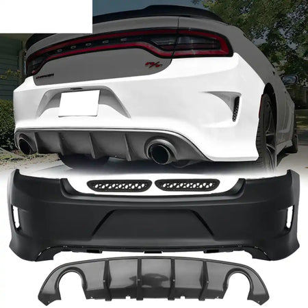 2015-2023 Dodge Charger Black Rear Bumper Conversion Diffuser Lip PP