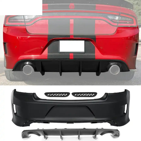 2015-2023 Dodge Charger Black Rear Bumper Conversion Diffuser Lip PP