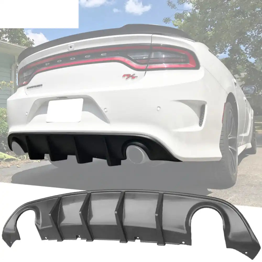 2015-2023 Dodge Charger Black Rear Bumper Conversion Diffuser Lip PP