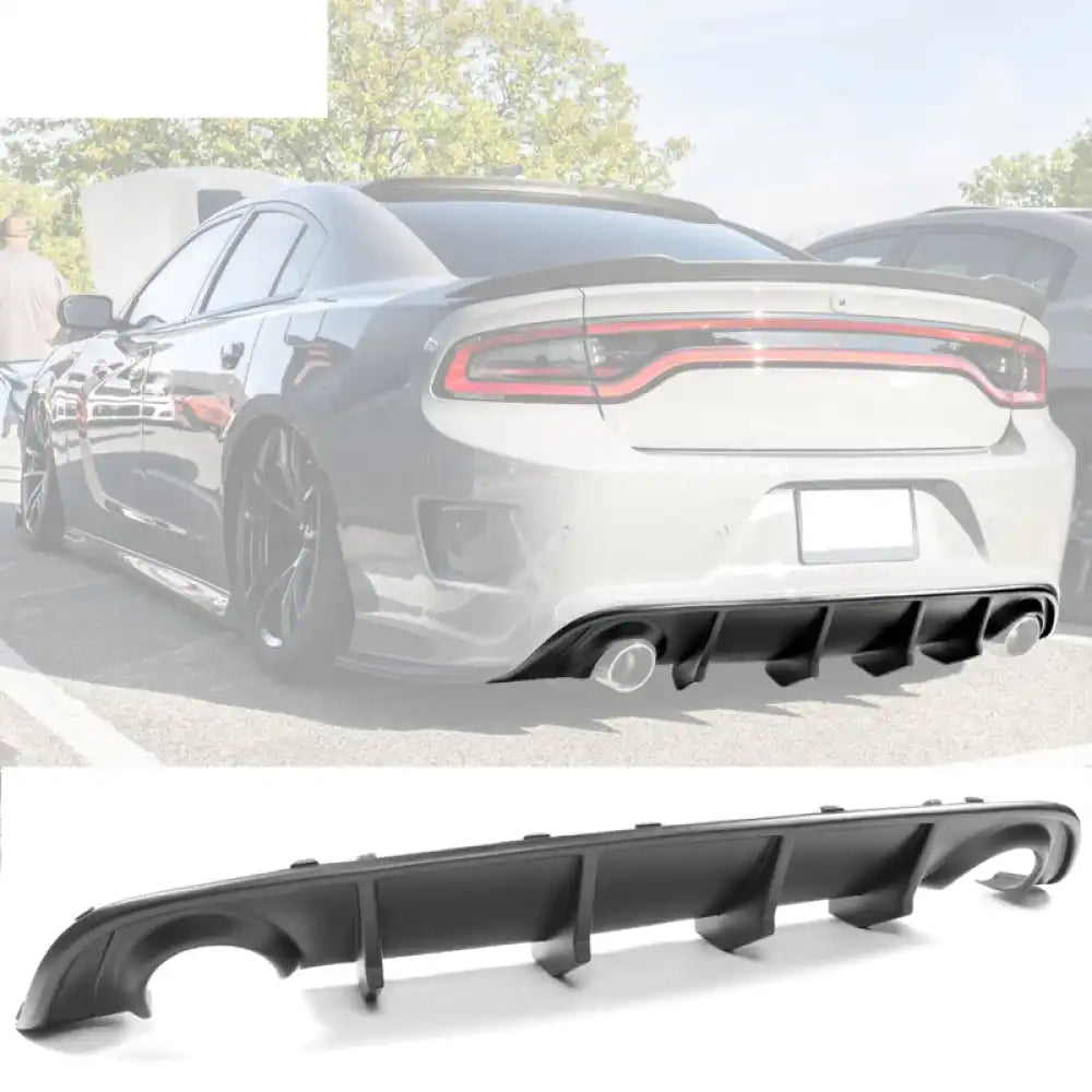 2015-2023 Dodge Charger Black Rear Bumper Conversion Diffuser Lip PP