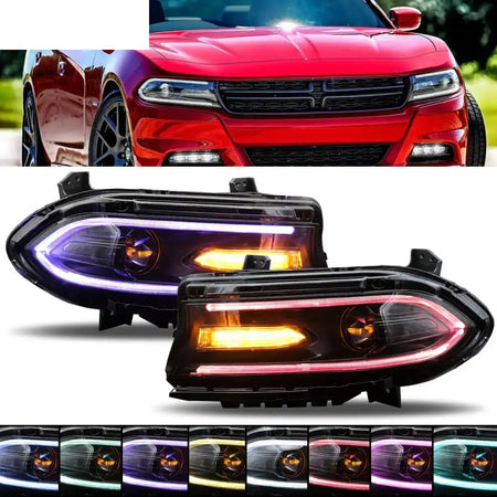 2015-2023 Dodge Charger DRL LED Headlights Left Right Side w/ 7 Colors