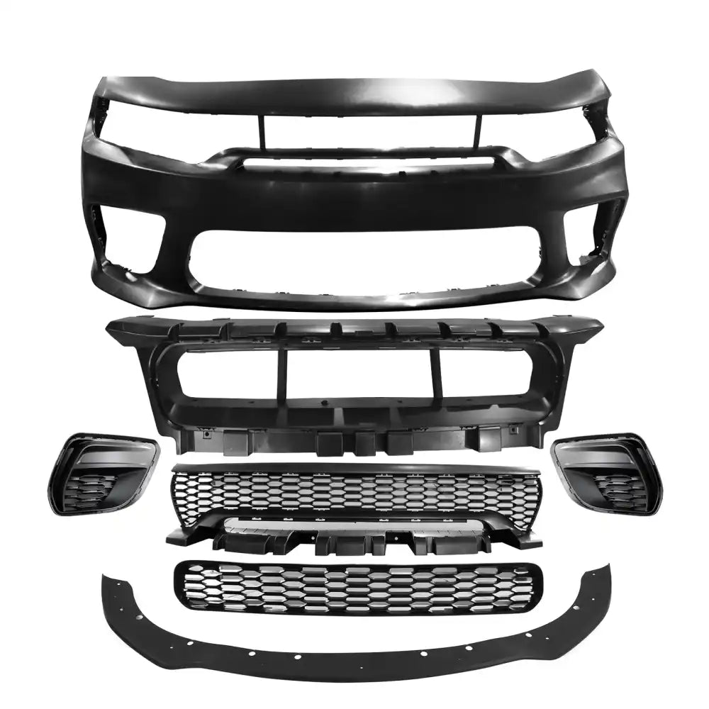 2015-2023 Dodge Charger Front Bumper Cover Grill Kit Widebody Black PP Matte Black