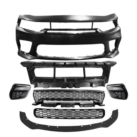 2015-2023 Dodge Charger Front Bumper Cover Grill Kit Widebody Black PP Matte Black
