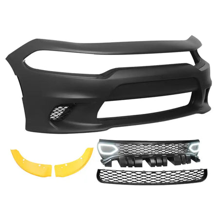2015-2023 Dodge Charger Front Bumper Cover Yellow Splitter Grille PP