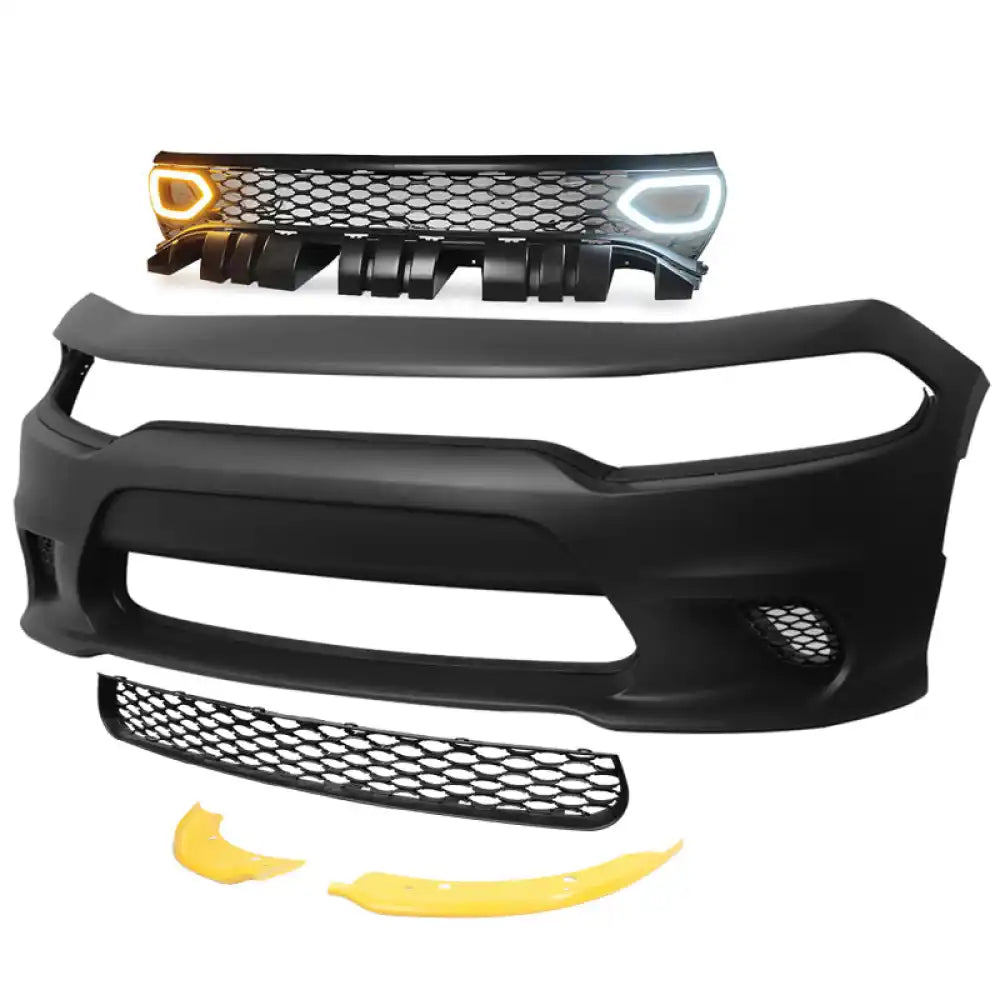 2015-2023 Dodge Charger Front Bumper Cover Yellow Splitter Grille PP