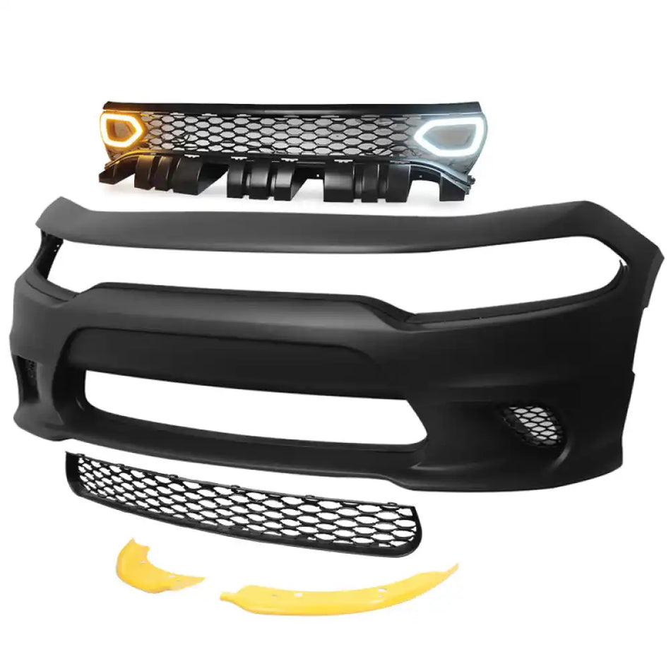 2015-2023 Dodge Charger Front Bumper Cover Yellow Splitter Grille PP