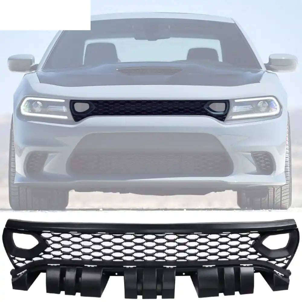 2015-2023 Dodge Charger Grill Unpainted Black Front Upper Car Grille