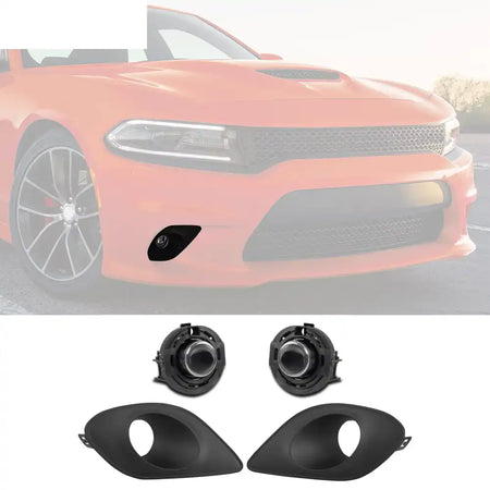 2015-2023 Dodge Charger Halogen Fog Lights White Lens Bumper Lamps Kit