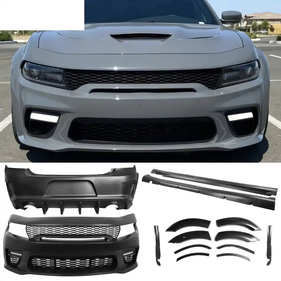 2015-2023 Dodge Charger IKON Matte Black Rear Bumper Cover Diffuer PP