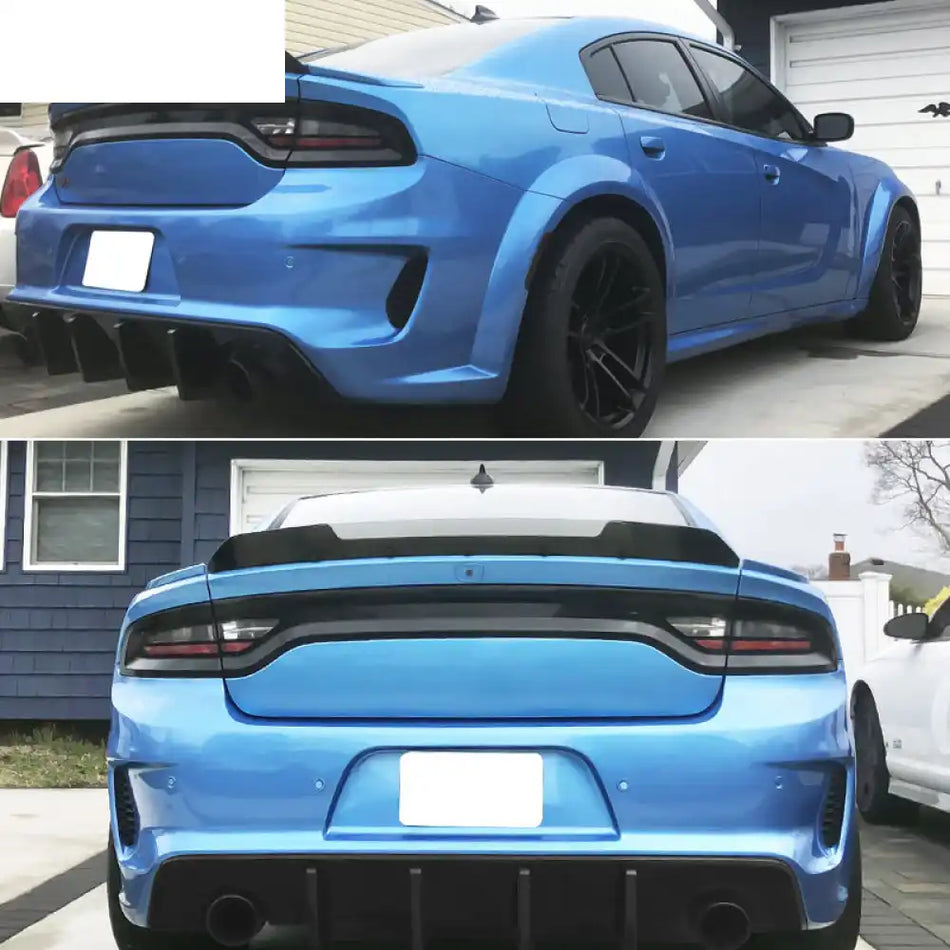 2015-2023 Dodge Charger IKON Matte Black Rear Bumper Cover Diffuer PP