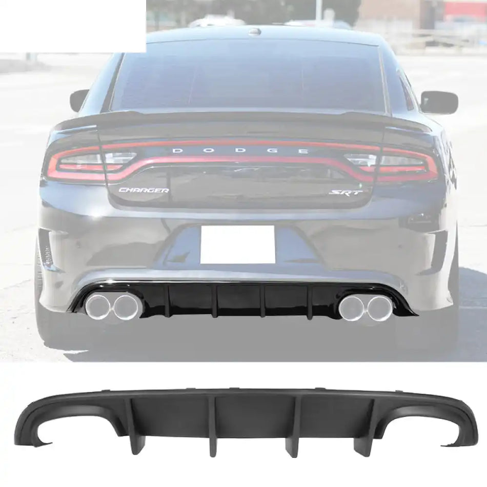 2015-2023 Dodge Charger Rear Bumper Quad Exhaust Rear Lip Diffuser PP