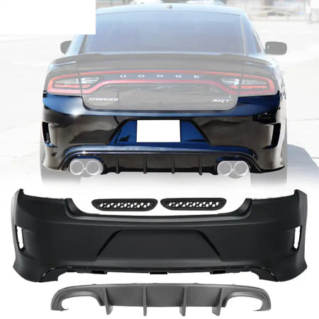 2015-2023 Dodge Charger Rear Bumper Quad Exhaust Rear Lip Diffuser PP