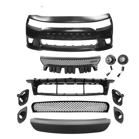 2015-2023 Dodge Charger SRT Hellcat Front Bumper Cover W/Fog Lamps PP Unpainted Black