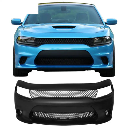 2015-2023 Dodge Charger SRT Hellcat Front Bumper W/Fog Light Grilles Unpainted Black