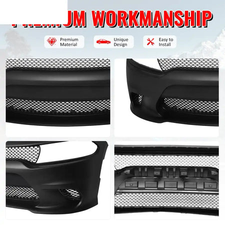 2015-2023 Dodge Charger SRT Hellcat Front Bumper W/Fog Light Grilles Unpainted Black