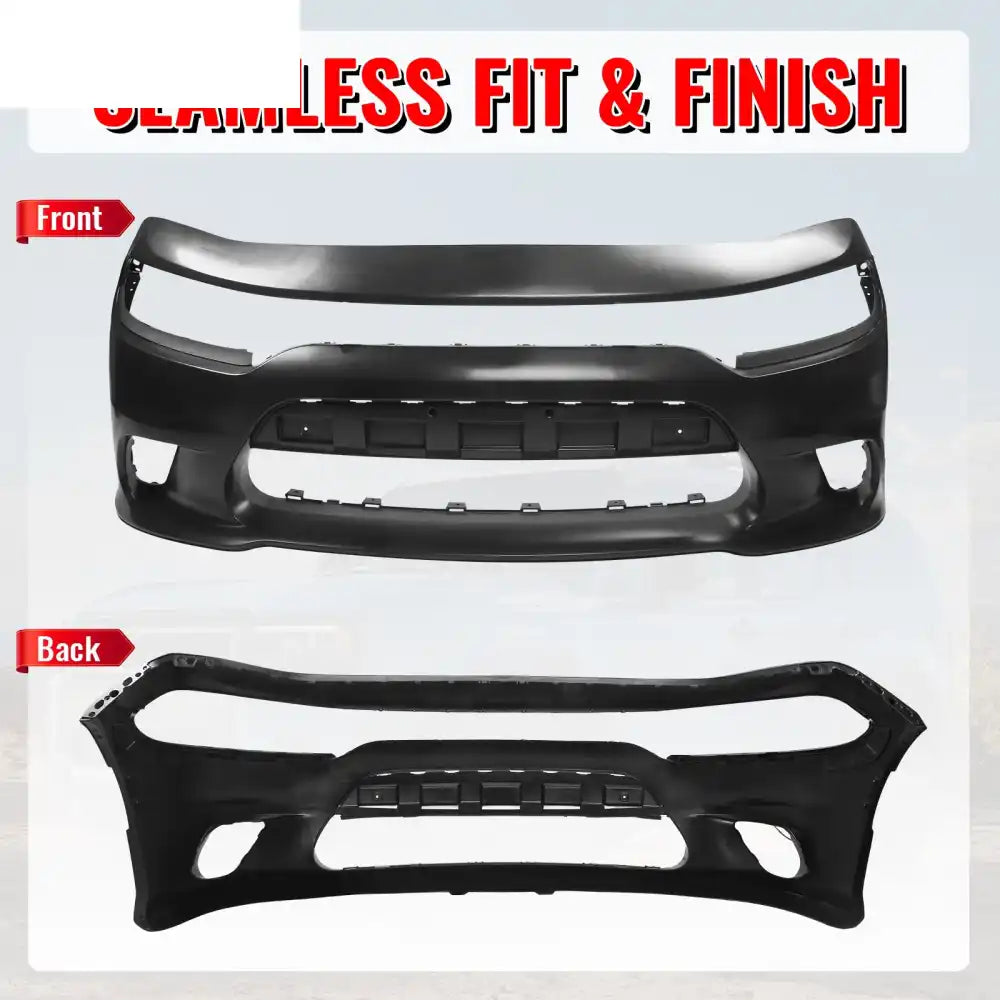 2015-2023 Dodge Charger SRT Hellcat Style Car Front Bumper Cover PP Unpainted Black