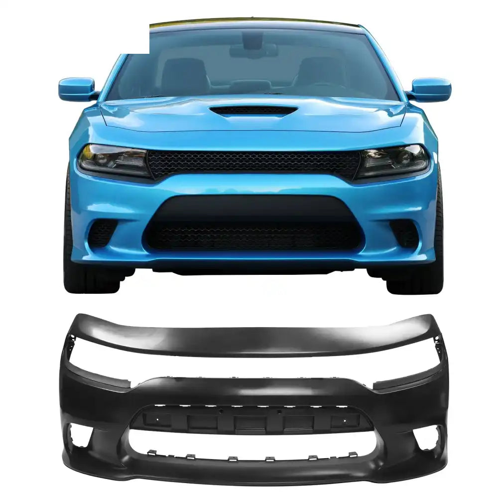 2015-2023 Dodge Charger SRT Hellcat Style Car Front Bumper Cover PP Unpainted Black