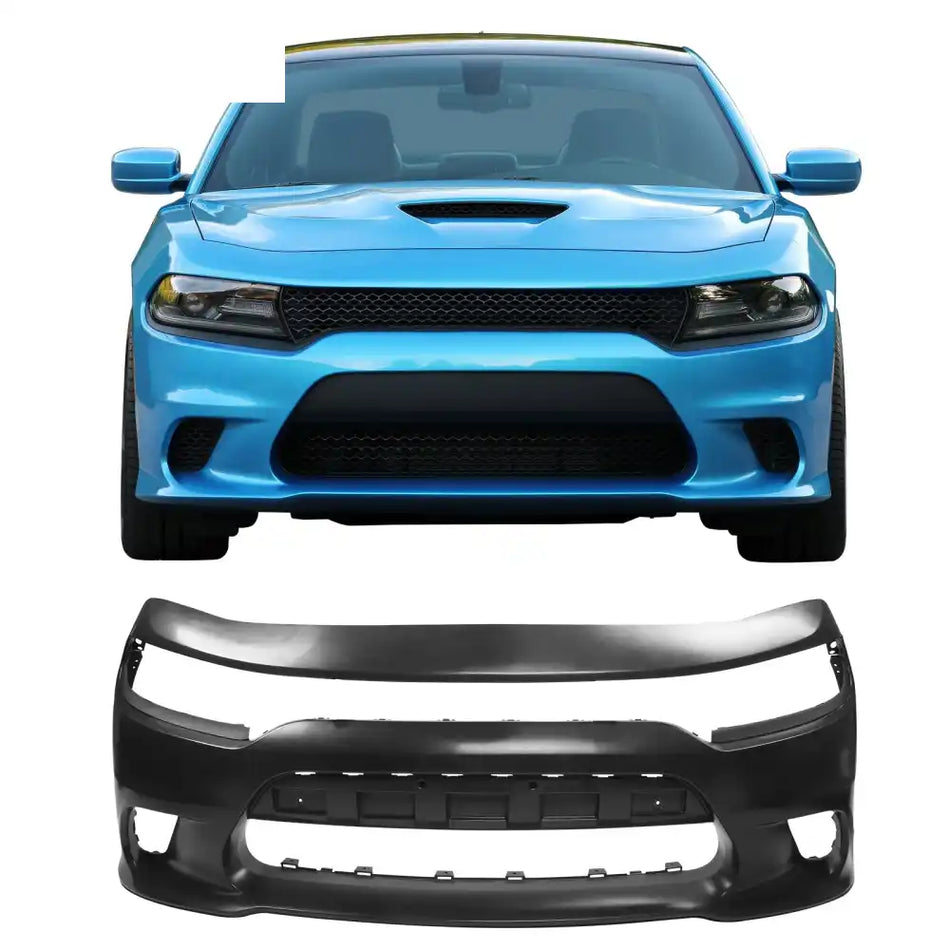 2015-2023 Dodge Charger SRT Hellcat Style Car Front Bumper Cover PP Unpainted Black