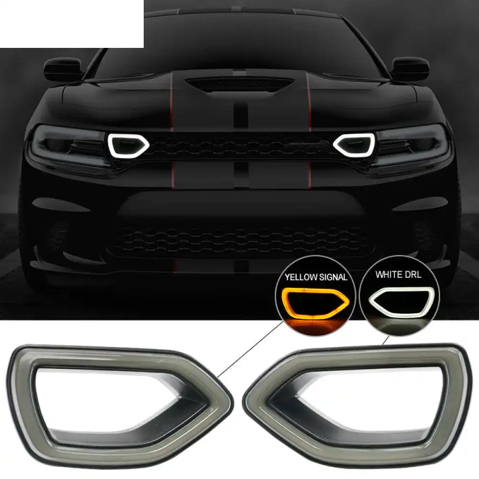 2015-2023 Dodge Charger SRT Smoke White DRL/Yellow Signal LED Lights