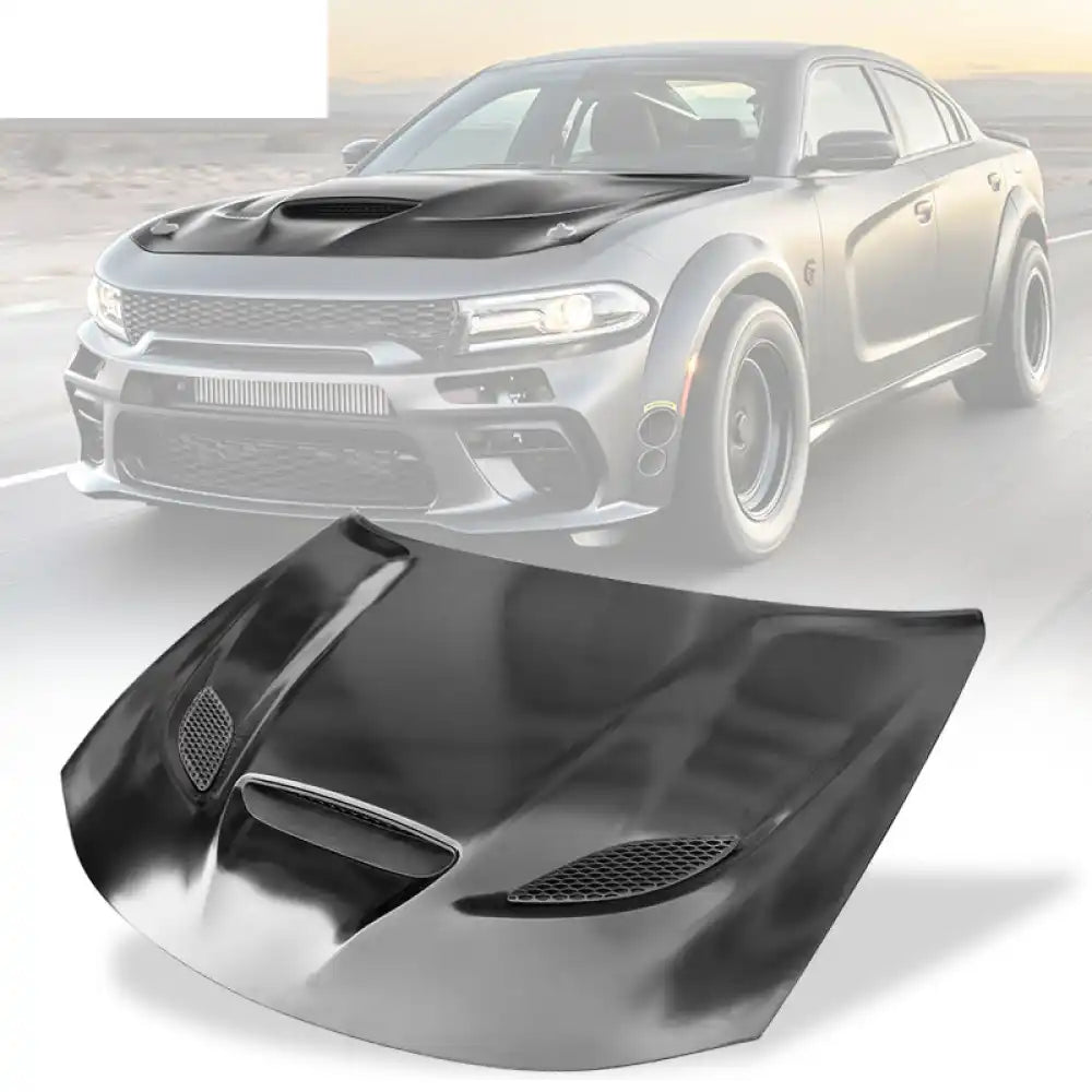 2015-2023 Dodge Charger SRT Style Car Hood Scoop Vent Black Aluminum