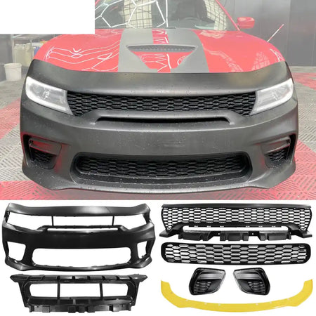 2015-2023 Dodge Charger Widebody Front Bumper Cover + Yellow Lip PP Yellow