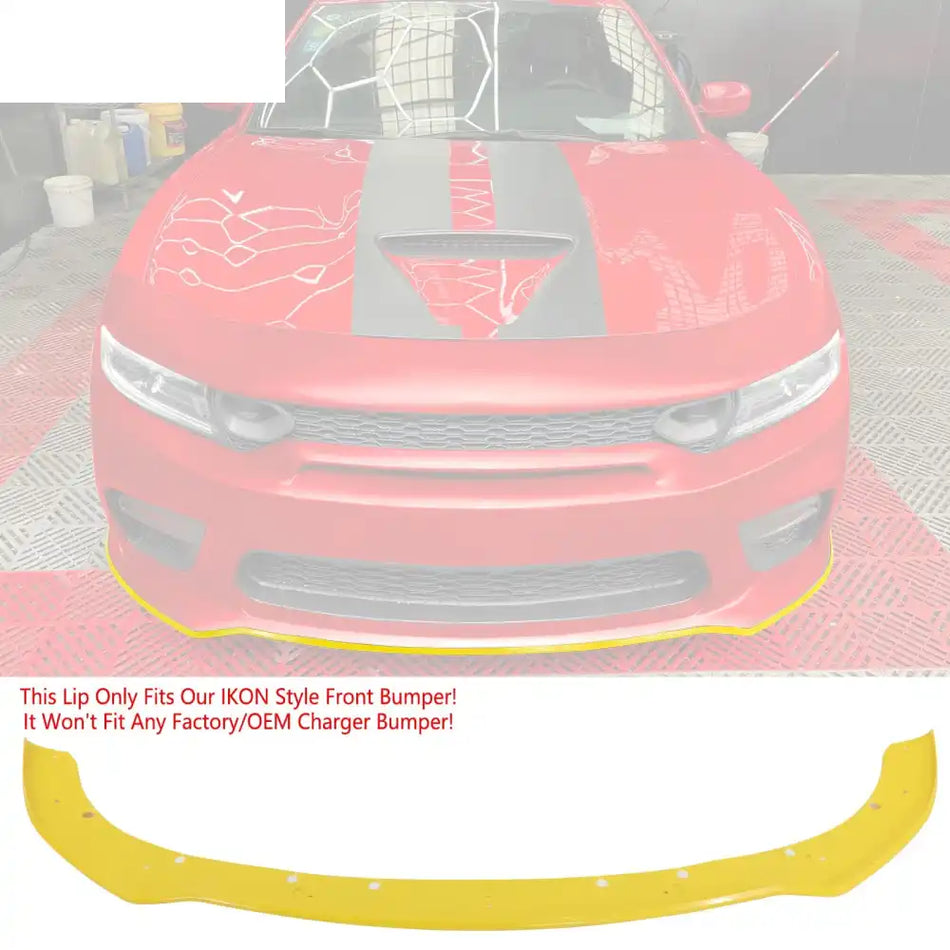 2015-2023 Dodge Charger Widebody Front Bumper Cover + Yellow Lip PP Yellow
