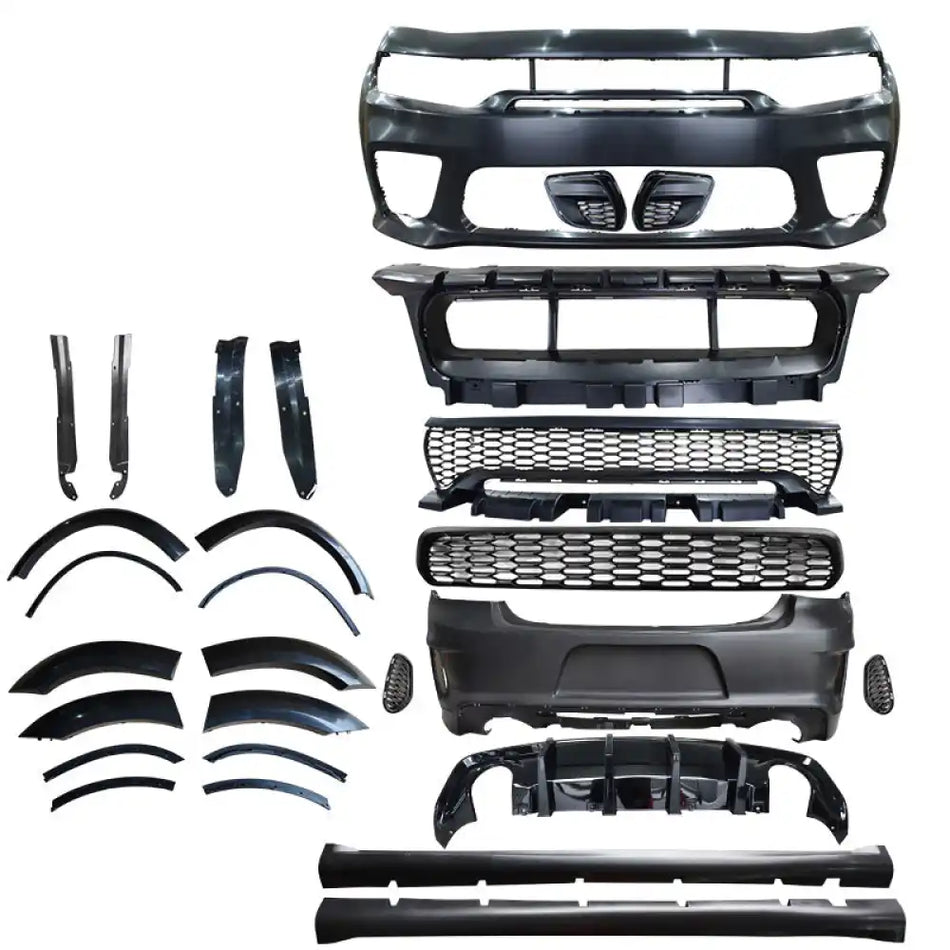 2015-2023 Dodge Charger Widebody Gloss Whole Bumper Kits Diffuser PP