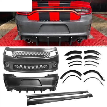 2015-2023 Dodge Charger Widebody Gloss Whole Bumper Kits Diffuser PP