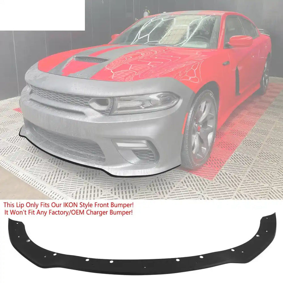 2015-2023 Dodge Charger Widebody LED Bumper Cover Matte Black Lip PP Matte Black
