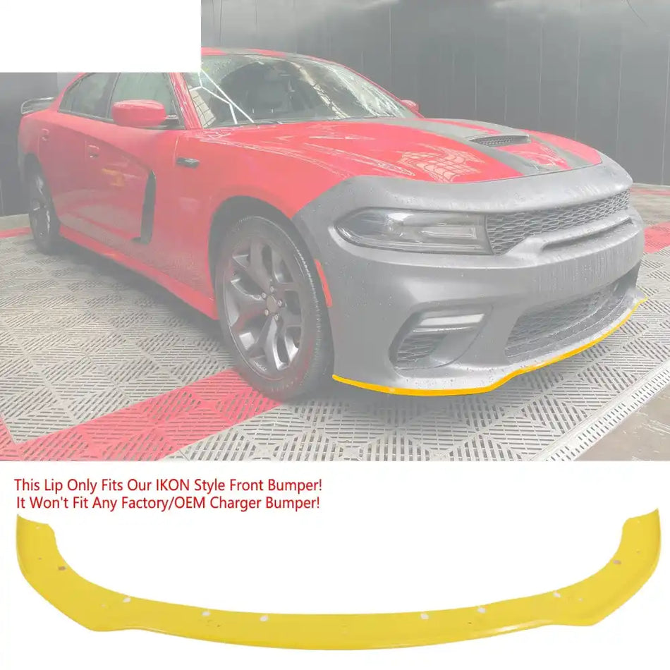 2015-2023 Dodge Charger Widebody LED Front Bumper Cover Yellow Lip PP Yellow