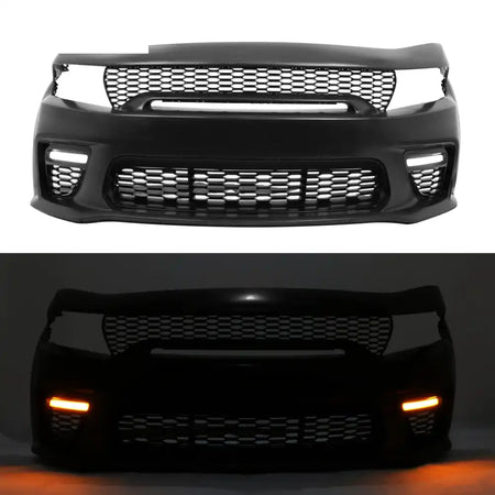 2015-2023 Dodge Charger Widebody LED Front Bumper Cover Yellow Lip PP Yellow