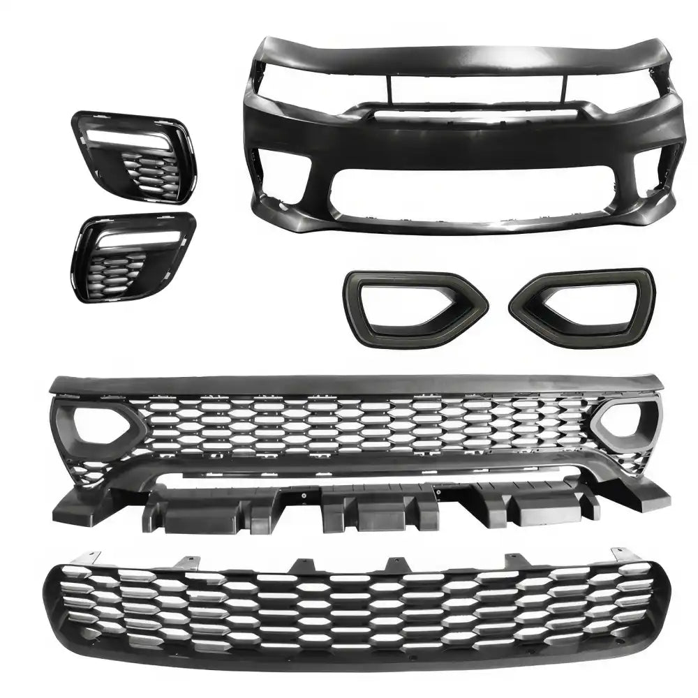 2015-2023 Dodge Charger Widebody SRT Black Front Bumper W/LED Light PP