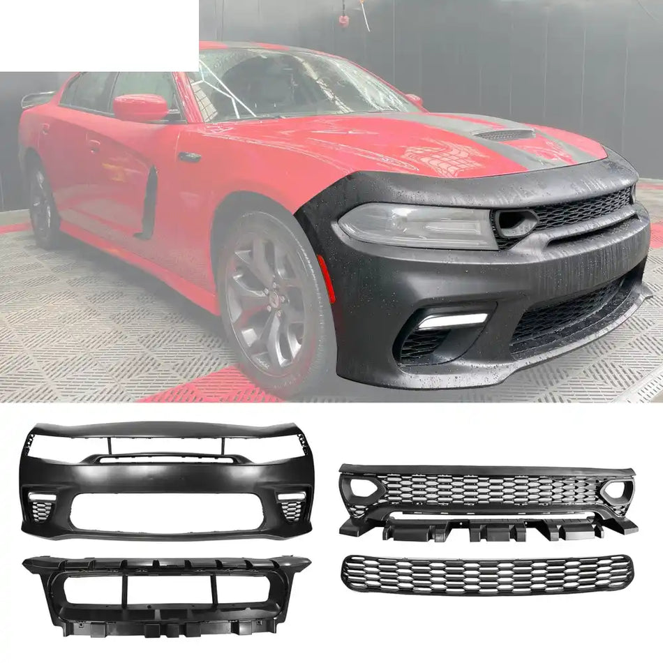 2015-2023 Dodge Charger Widebody SRT Black LED Front Bumper Kits PP