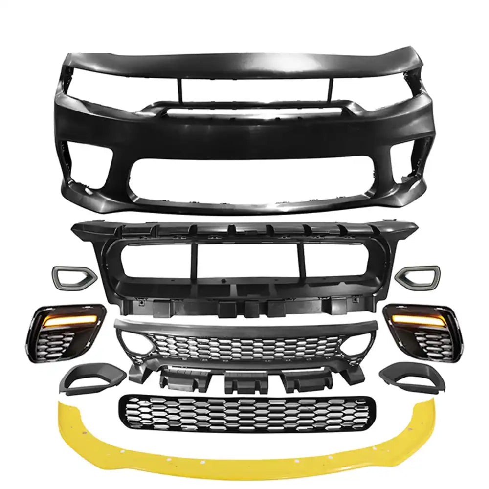 2015-2023 Dodge Charger Widebody SRT Bumper Cover Yellow Lip LED PP Yellow