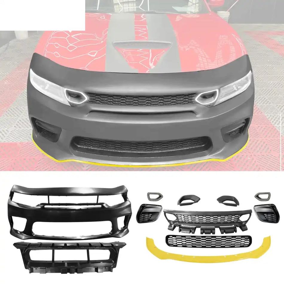 2015-2023 Dodge Charger Widebody SRT Bumper Cover Yellow Lip PP Yellow