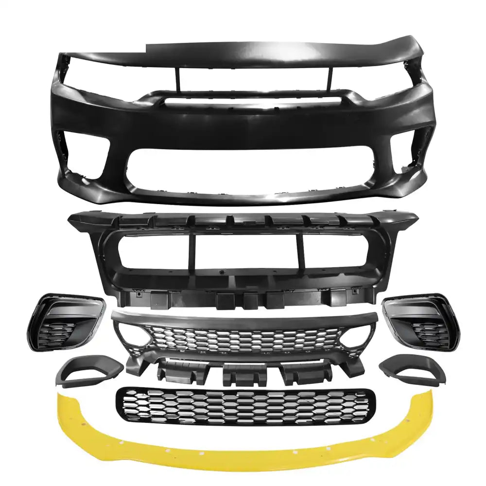2015-2023 Dodge Charger Widebody SRT Front Bumper Cover Yellow Lip PP Yellow