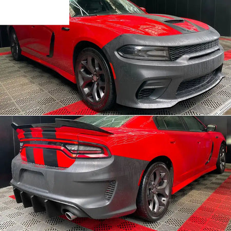 2015-2023 Dodge Charger Widebody SRT Rear & Front Bumper Lip Diffuser Matte Black