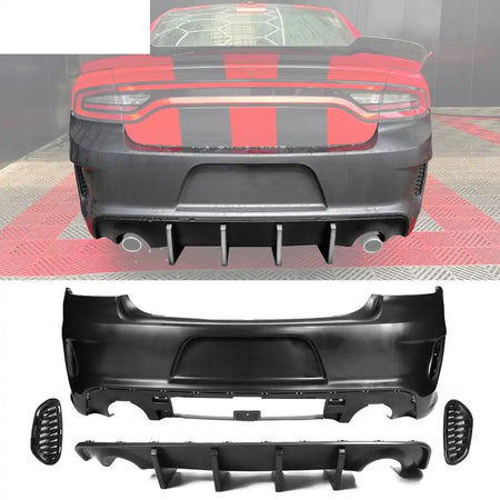 2015-2023 Dodge Charger Widebody SRT Rear & Front Bumper Lip Diffuser Matte Black