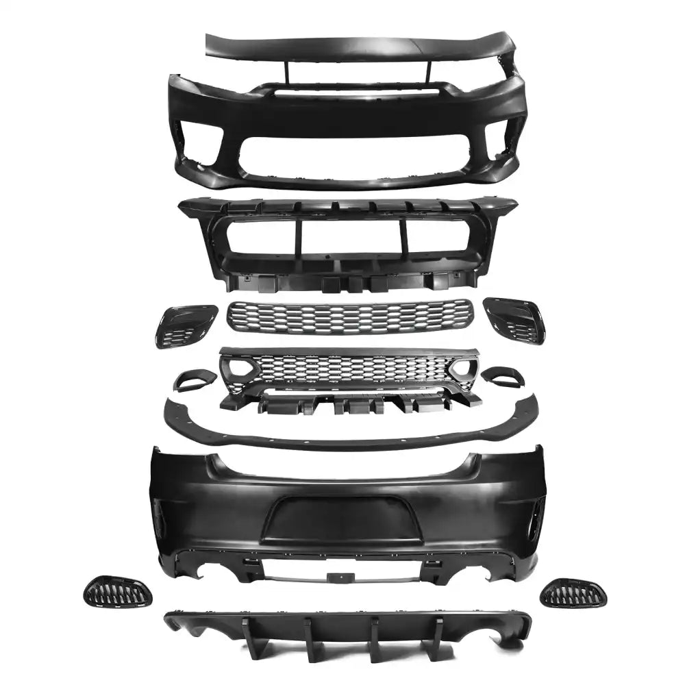 2015-2023 Dodge Charger Widebody SRT Rear & Front Bumper Lip Diffuser Matte Black