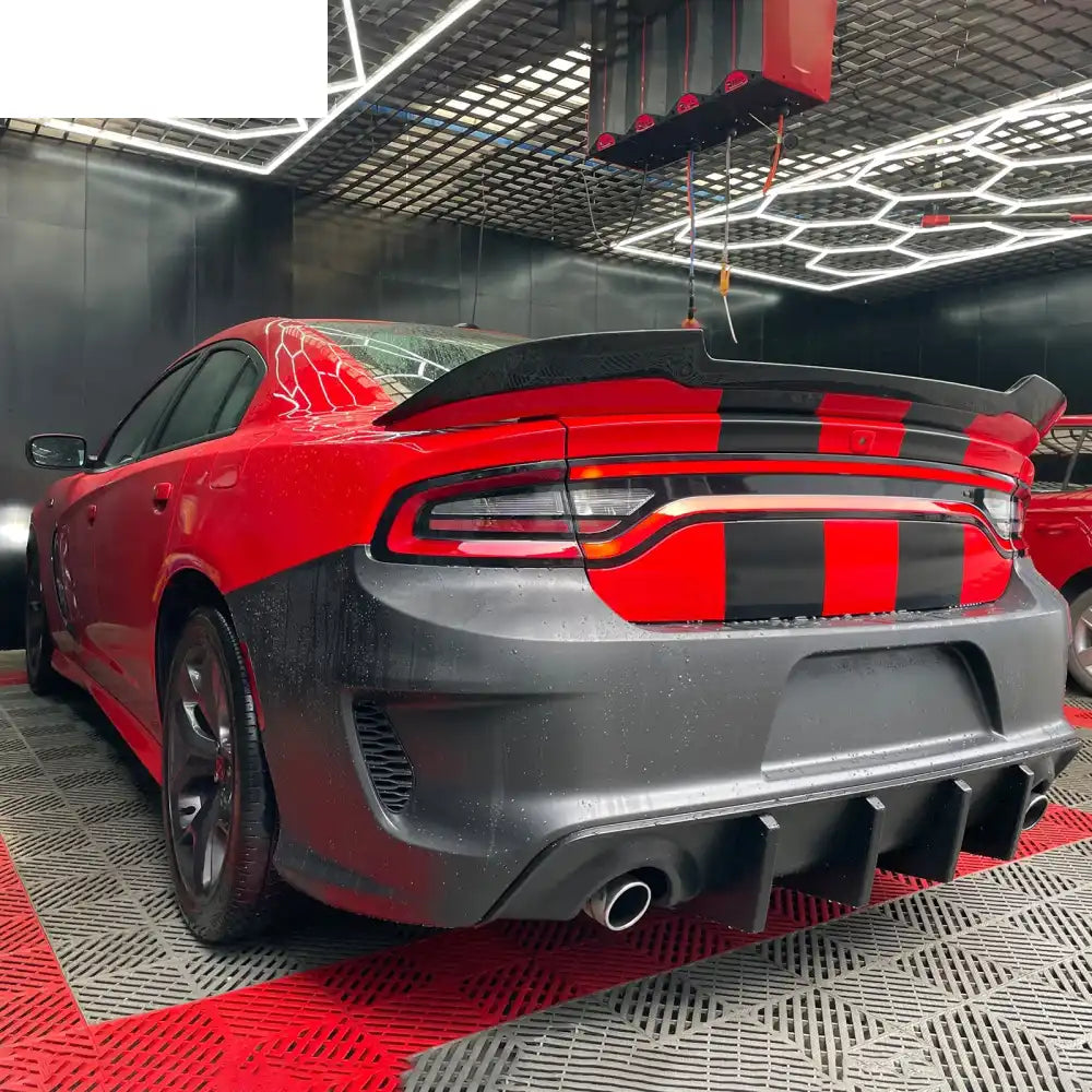 2015-2023 Dodge Charger Widebody SRT Rear Front Bumper Pink Lip PP LED Pink
