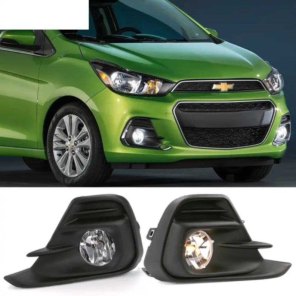 2016-2018 Chevrolet Spark Black Housing Clear Lens Fog Light ABS