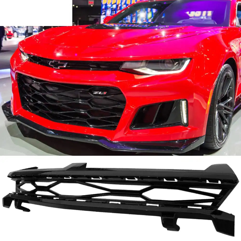 2016-2018 Chevy Camaro 2Dr ZL1 Style Unpainted Black Upper Grille ABS