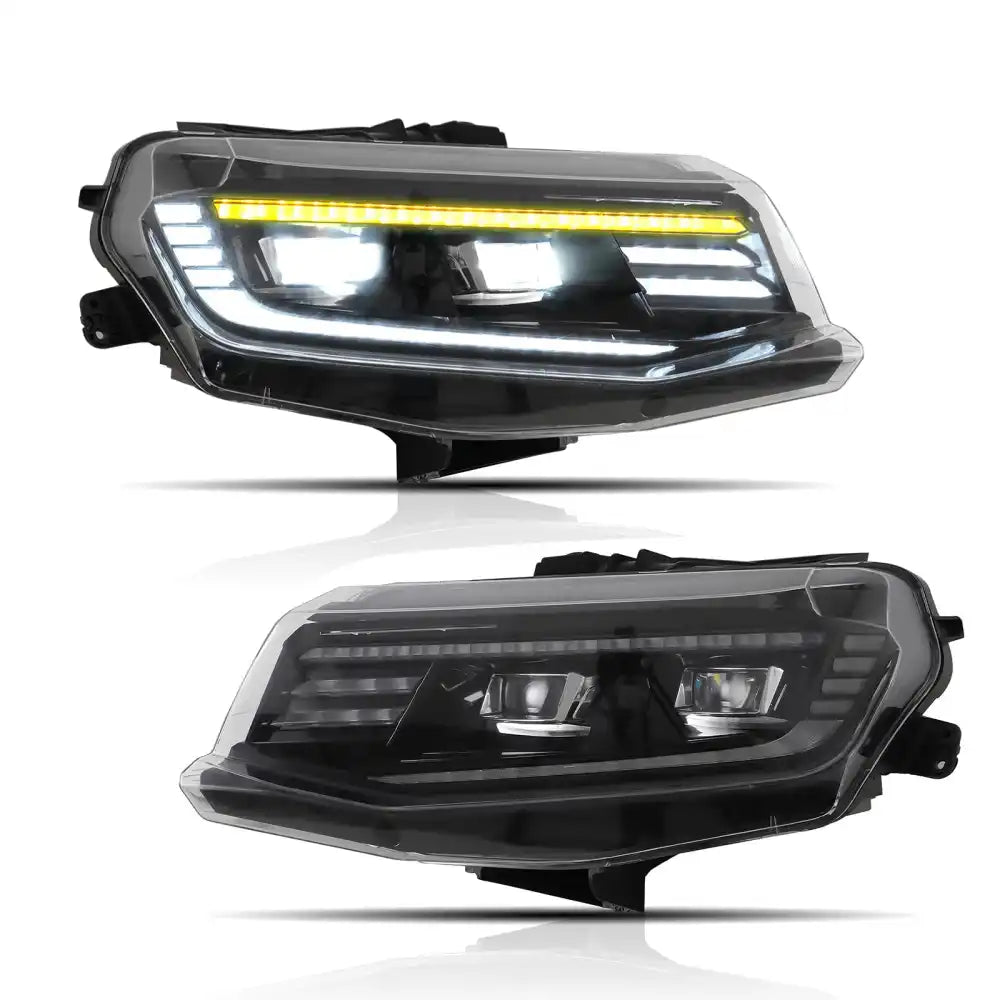 2016-2018 Chevy Camaro Projector DRL LED Headlights Clear Lens Pair