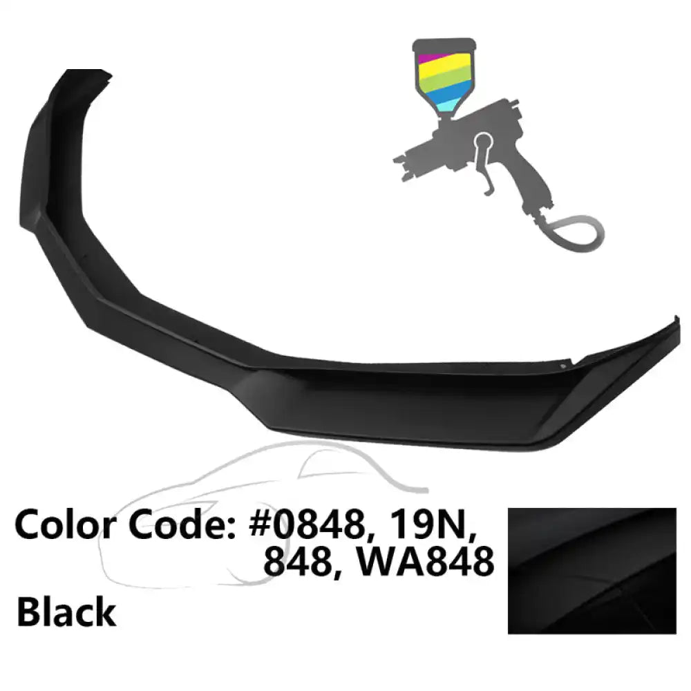 2016-2018 Chevy Camaro ZL1 Style Front Bumper Lip Chin Spoiler PP #0848, 19N, 848, WA848 Black