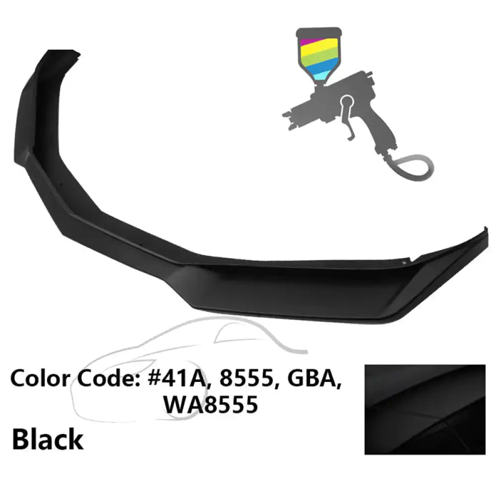 2016-2018 Chevy Camaro ZL1 Style Front Bumper Lip Chin Spoiler PP #41A, 8555, GBA, WA8555 Black