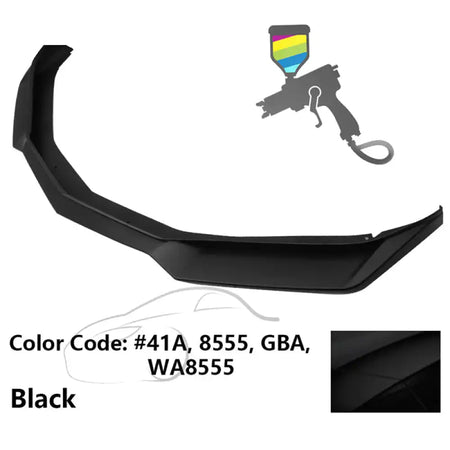 2016-2018 Chevy Camaro ZL1 Style Front Bumper Lip Chin Spoiler PP #41A, 8555, GBA, WA8555 Black