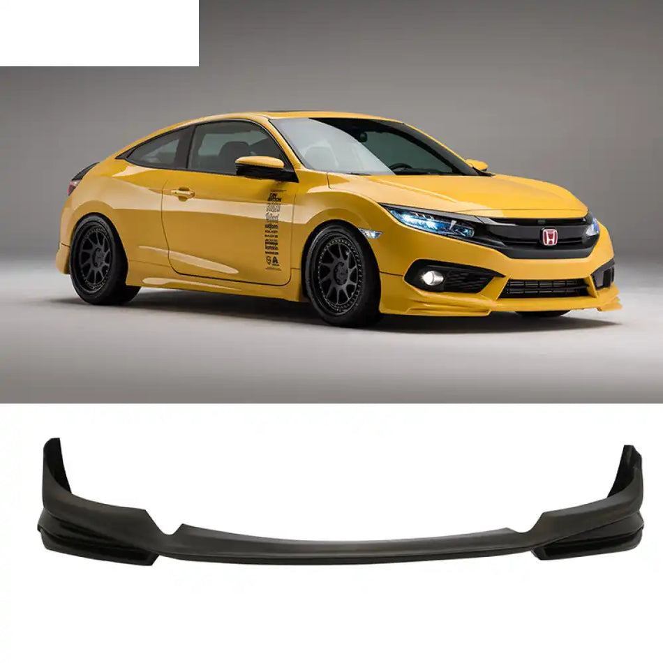2016-2018 Honda Civic AP 2Dr 4Dr Front Lip Splitter Black PU