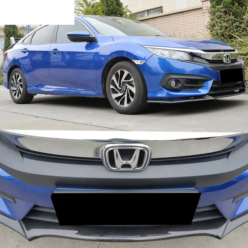 2016-2018 Honda Civic Coupe JC Style Front Bumper Lip Carbon Fiber