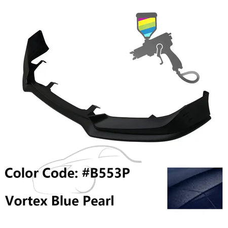 2016-2018 Honda Civic Mugen Style Front Bumper Lip PP Painted #B553P Vortex Blue Pearl