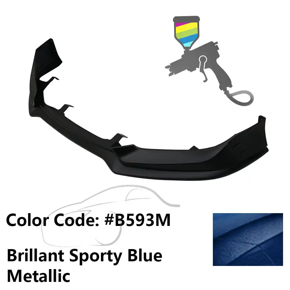 2016-2018 Honda Civic Mugen Style Front Bumper Lip PP Painted #B593M Brillant Sporty Blue Metallic/Brilliant Sporty
